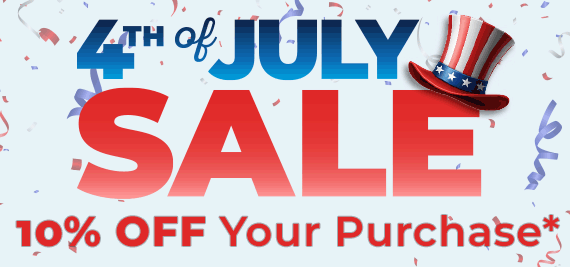 July 4th Sale - receive an additional 10% off + 18 months special financing
